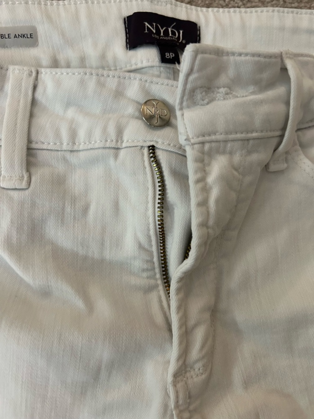 NYDJ White Cropped Ankle Pants - Picture 3 of 6